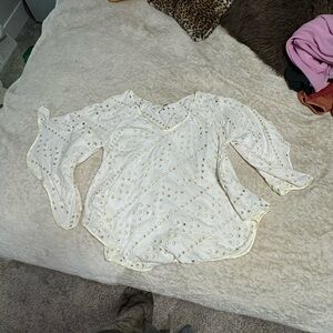 Free People White Eyelet Top